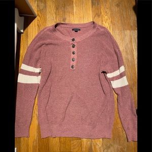 American Eagle Henley Striped Sweater